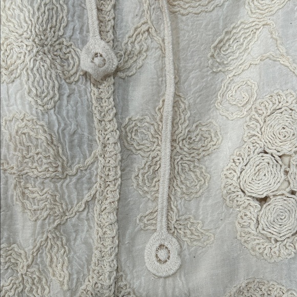 Boho Crochet Fringe High-Low Skirt - Cream - Picture 14 of 15